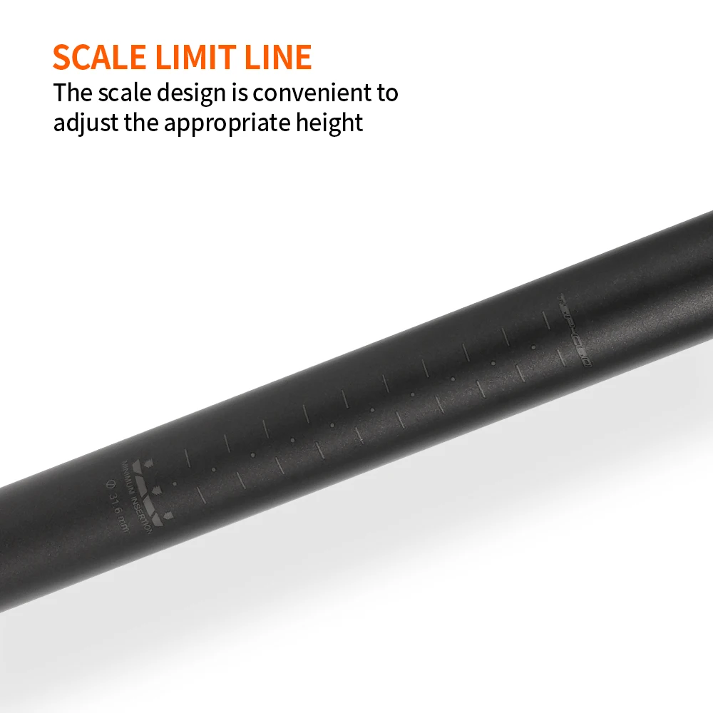 TOSEEK C60 Carbon-Sattelstütze Leichtgewicht 27,2 31,6mm Länge 400mm Matt Schwarz MTB Rennrad Sattelstütze Fahrradteile – Detail 8