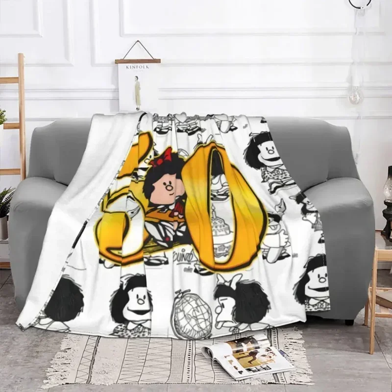Love Mafalda Blanket 3D Printed Soft Flannel Fleece Warm Cartoon Throw Blankets for Home Bedroom Couch Bedspreads 2