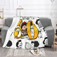 Love Mafalda Blanket 3D Printed Soft Flannel Fleece Warm Cartoon Throw Blankets for Home Bedroom Couch Bedspreads 2