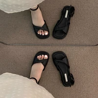 Sandales d'été pour femmes, semelle plate en caoutchouc, confortables, respirantes, à la mode, de luxe, pour la plage en plein air, nouvelle collection 2025 6