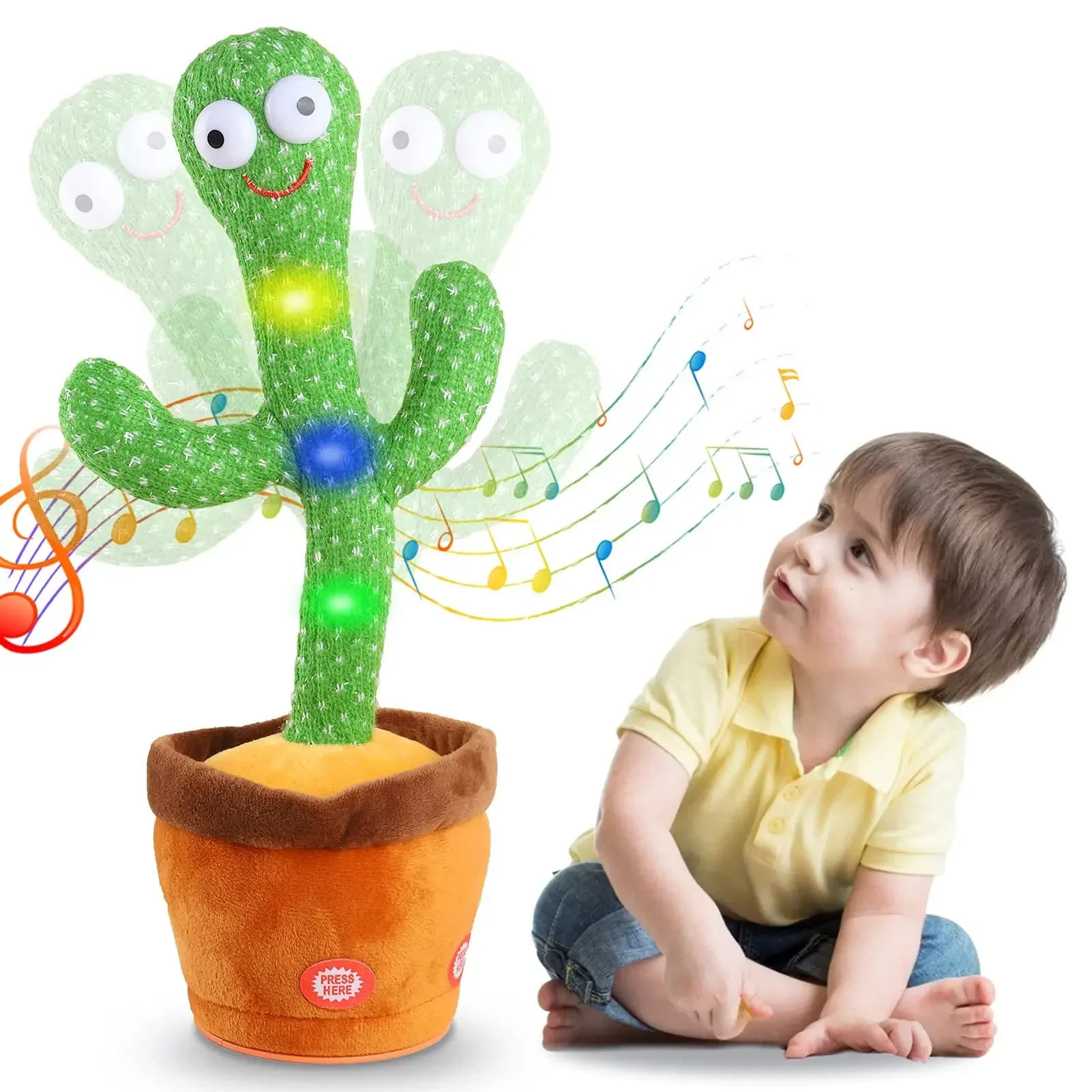 Dancing Cactus Toy Kids Dancing Talking Cactus Toys Singing Mimicking Recording Repeating What You Say Cactus Plush Toy 120 Song Dancing Smart