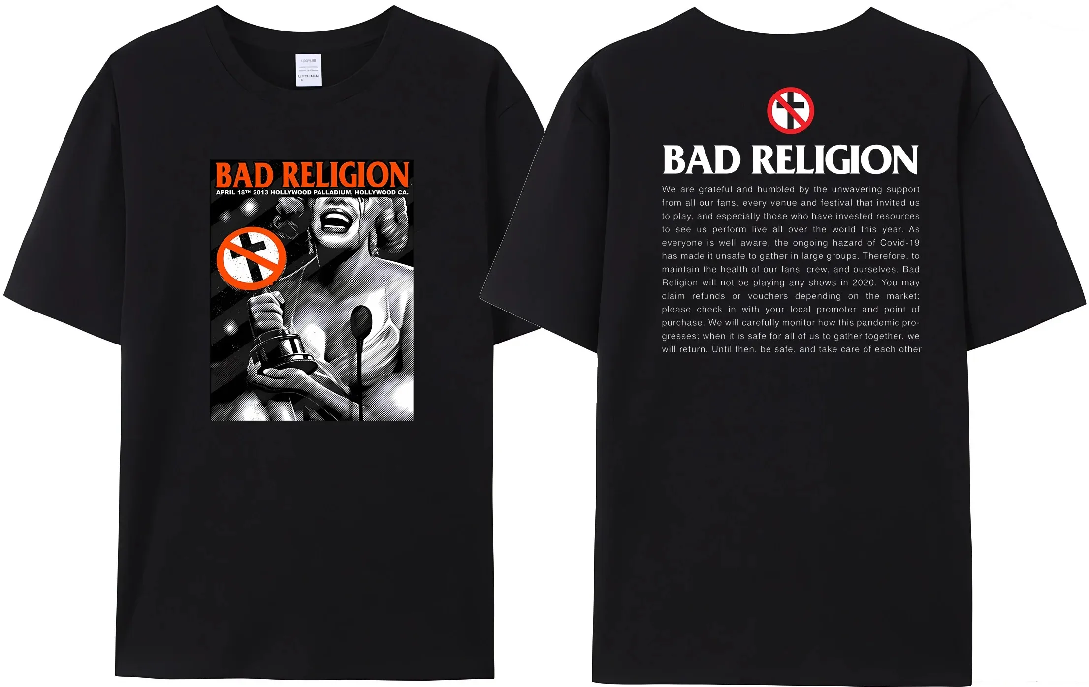 NEW Bad Religion T Shirt Men Women Summer Cotton Short Sleeve Bad Nun Reversible Print Streetwear Fashion Tee