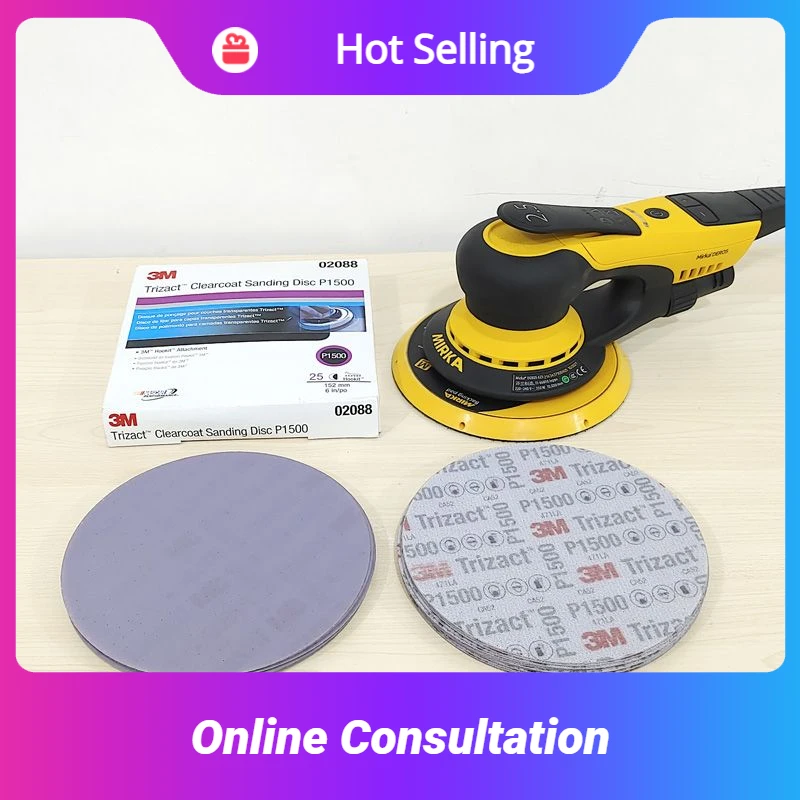 6 Inch 3m Sponge Polishing Sandpaper 1500 Grit Hook & Loop Abrasive Disc 150mm Automotive