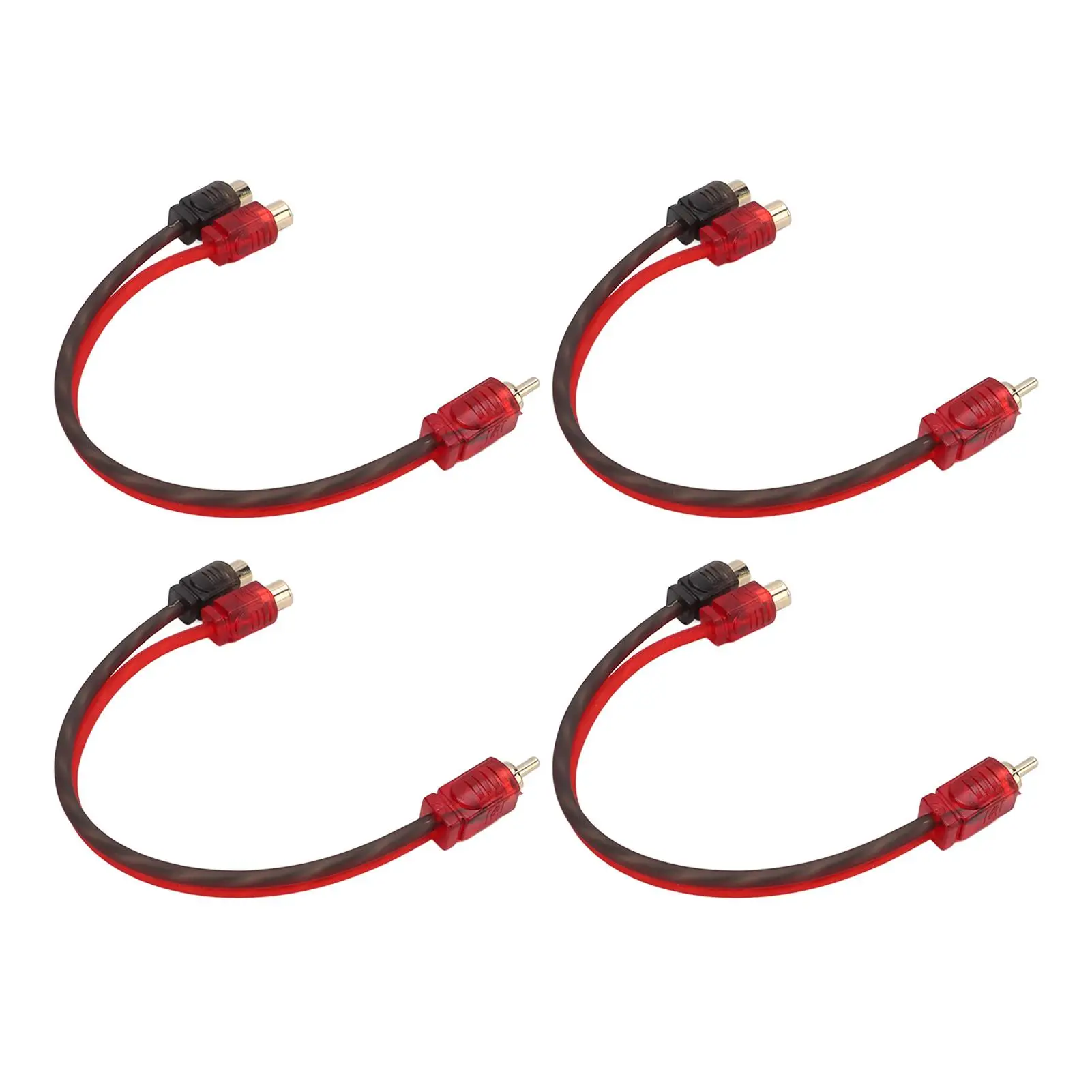 

4-Pack for car Stereo Y Splitter Cable Adapter 1 Male to 2 Female for Speaker System