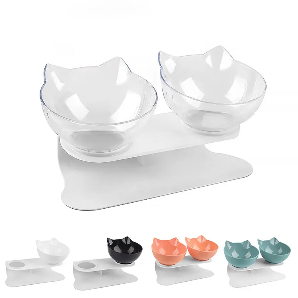Nonslip Cat Bowls Double Pet Bowls With Stand Pet Food And Water Bowls