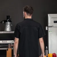 Customized Logo Unisex Chef Jacket Summer Kitchen Shirts Hotel Restaurant Kitchen Coat Bakery Catering Work Cooking Clothes 2