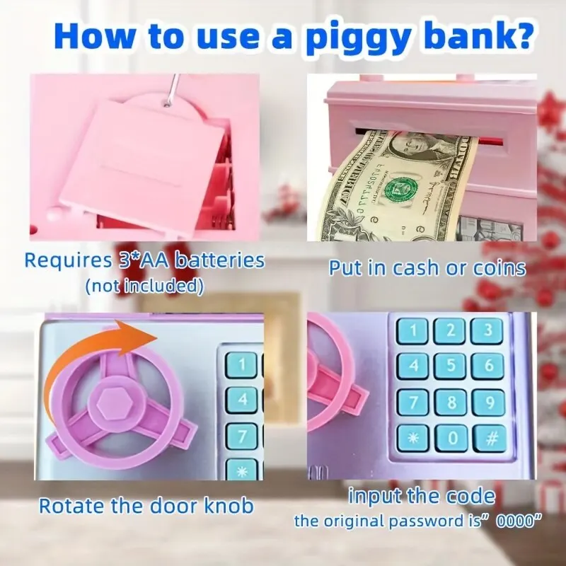 Piggy Bank Toys Money Saving Box For Teen Girls Toys Christmas Birthday Gifts For Girls Stuff ATM Machine