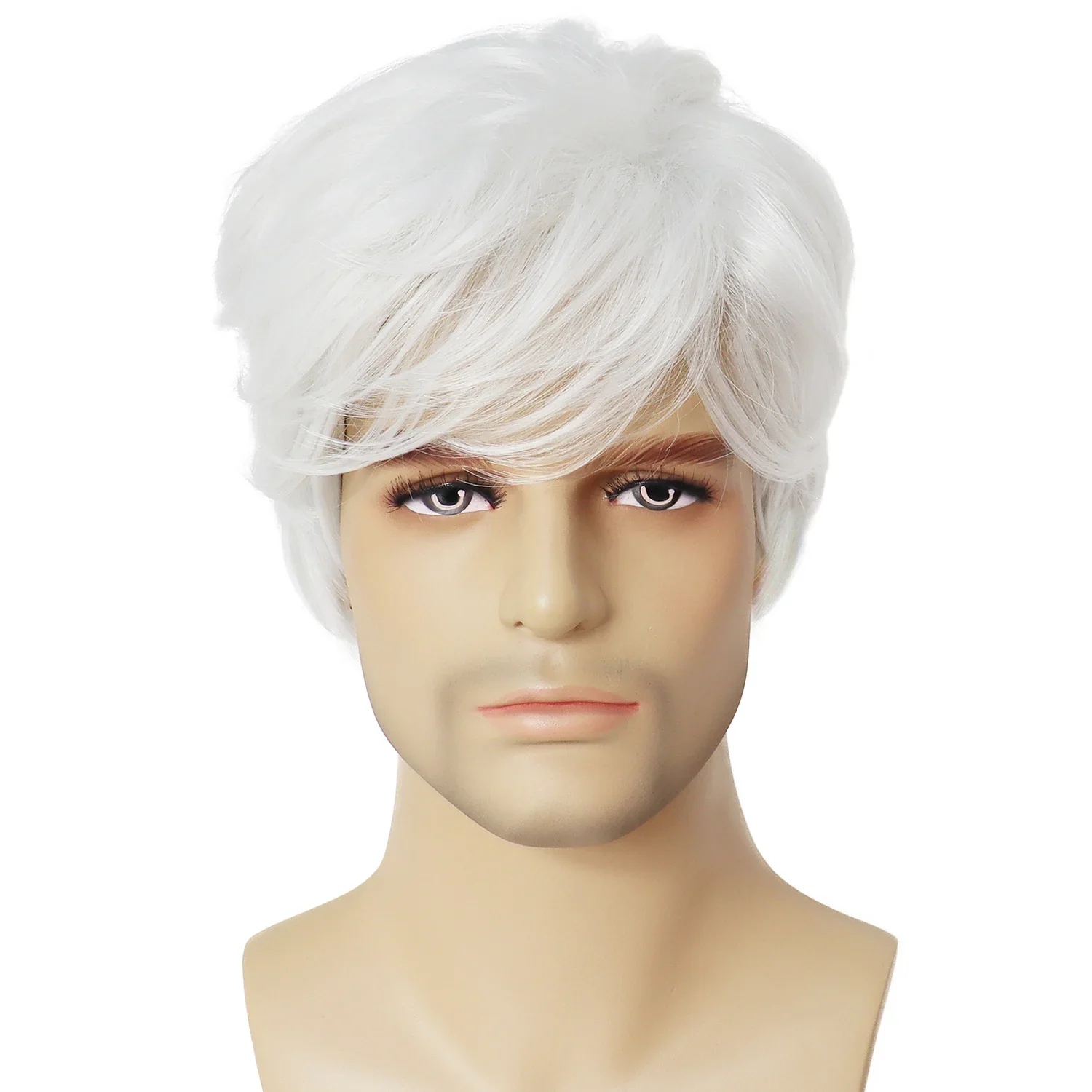 Perruque Homme Cheveux 100% Naturels - Blanc Et Gris Modèle KEVIN 51 - Neuf Avec étiquettes