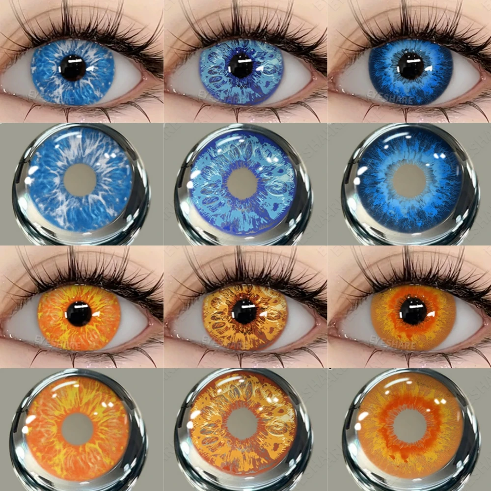 Contact Lenses EYESHARE Cosplay Colored 2pcs Colorful Blue Anime Halloween Makeup Color
