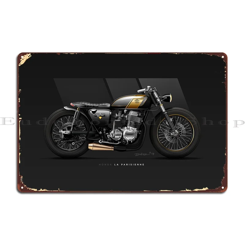 La Parisienne Metal Sign Arrugginito Garage Murale Personalizzato Vintage Tin Sign Poster