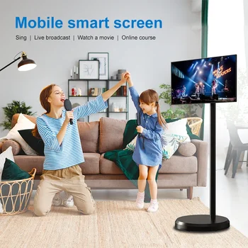 Touch Display Television 21.5 Inch Home Smart TV Black Portable Touch Screen Tv Movable Android 13 IPS Screen Led Television