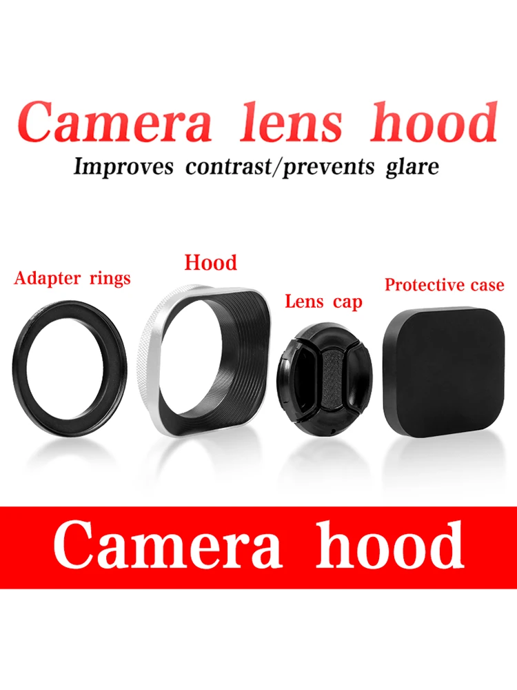 Description Picture 2 of itemMetal square cover suitable for Fuji X100V/X100VI/X100F/X100S camera lens hood can be equipped with UV37mm-52mmfilter