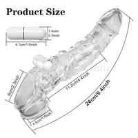 Wiederverwendbare Penis Extender Silikon Kondom Dildo 4