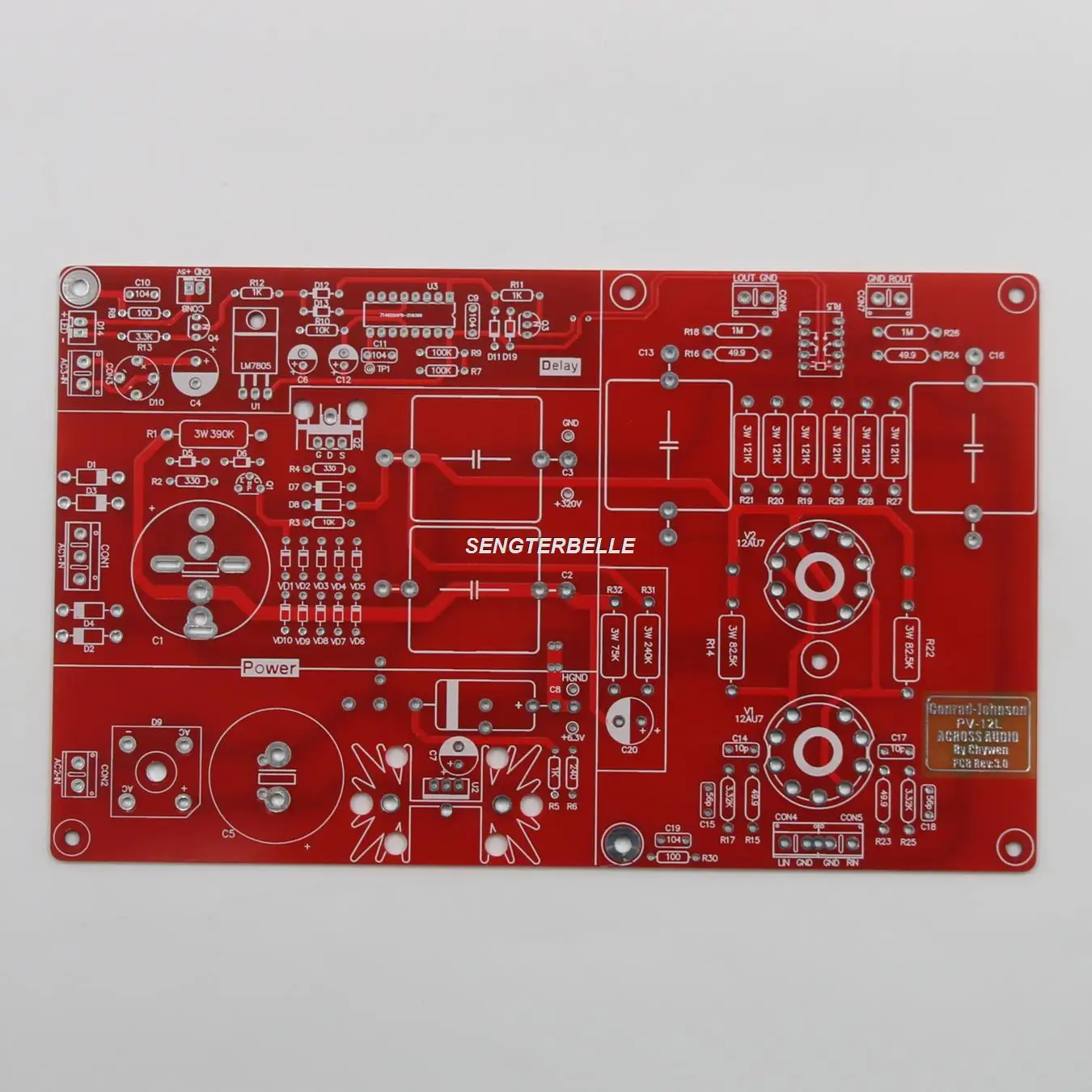 Preamplificatore Stereo Hifi 12Au7 Tube Base Pcb Scheda Nuda Su Circuito Conrad-Johnson Pv12