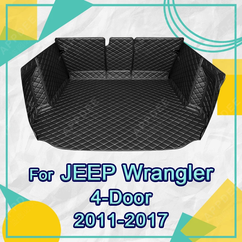 

Auto Full Coverage Trunk Mat For JEEP Wrangler 4-door 2011-2017 16 15 14 13 12 Car Boot Cover Pad Interior Protector Accessories