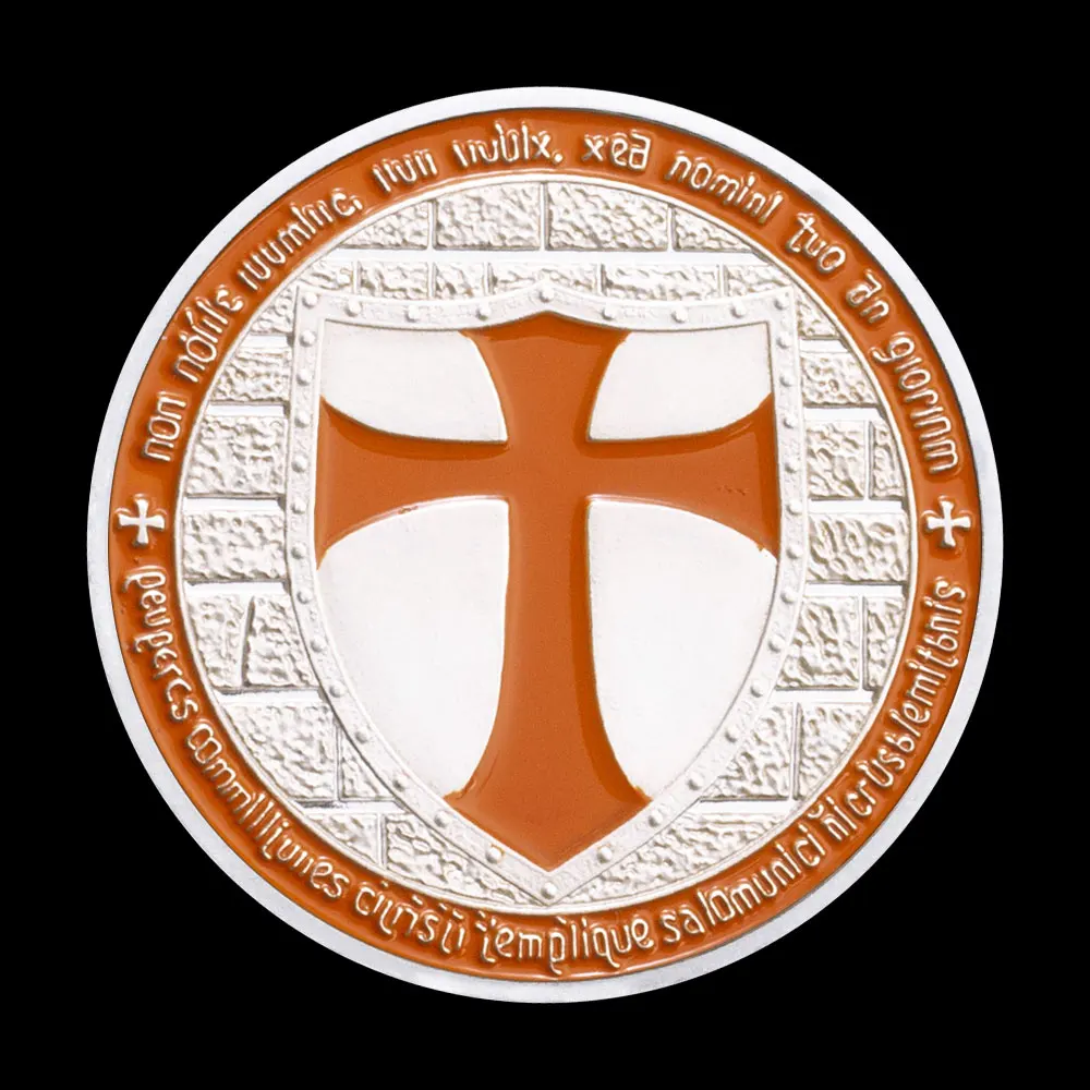 Knight Templar Badge Silver Plated Coin Collectible Souvenir Gift Knight Commemorative Coin
