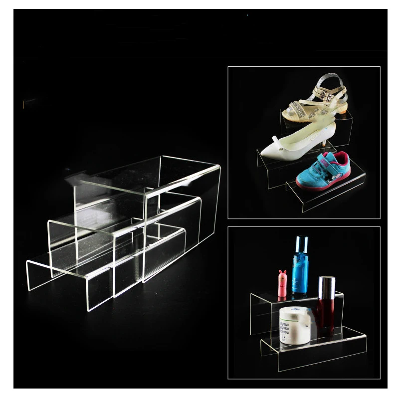 Description Picture 4 of item2pcs Clear Acrylic Display Stand For Shoes Cosmetic Showcase Jewelry Storage Rack U Shaped Action Figures Toys Collections Shelf