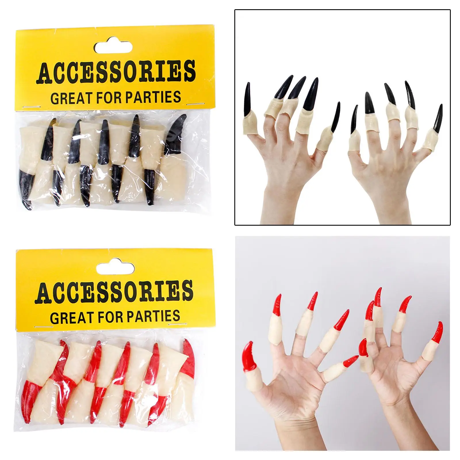 

10 Pieces Witch Fingers Fake Witch Nails for Festivals Stage Performances