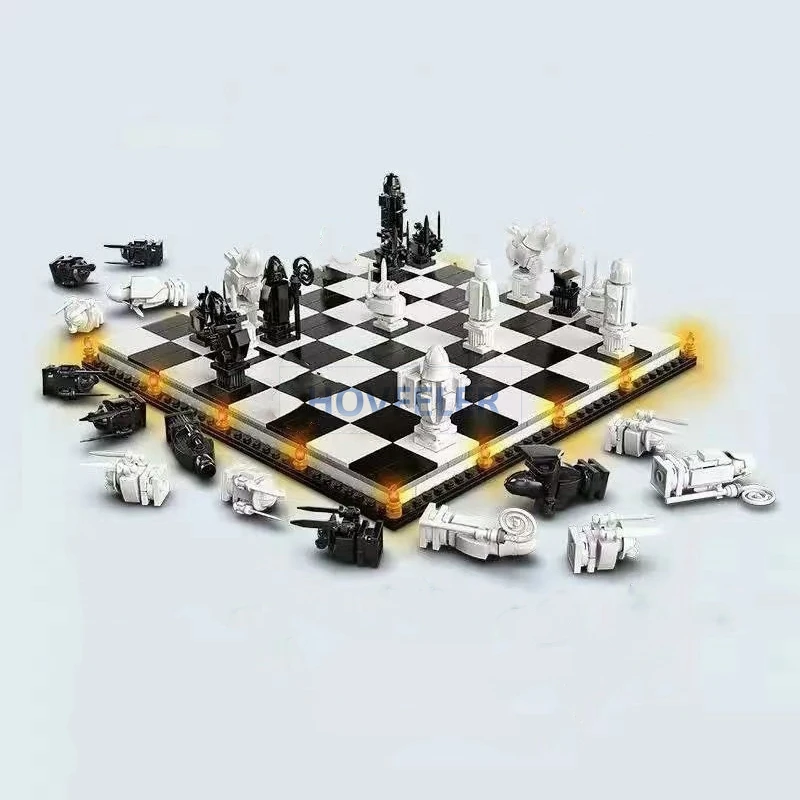 마법의 체스 기사 빌딩 블록 책, 더블 데크 버스 장난감, 어린이 선물 76403 벽돌 