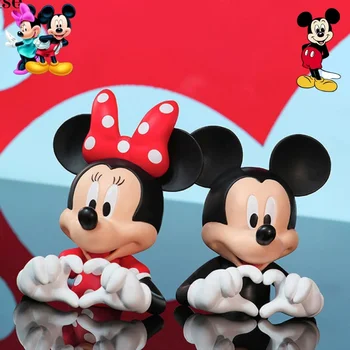 10cm New Disney Love Mickey Mouse Minnie Figure Cartoon Pvc Suit Decoration Living Room Ornaments Model Toys Girls Birthday Gift