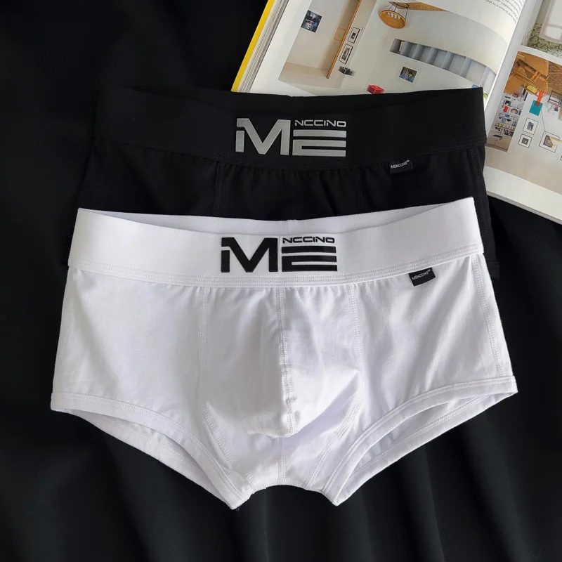 3pcs/lot men's panties, men's boxers, cotton cotton Korean color, solid  color youth U bag breathable sports quadrangular shorts