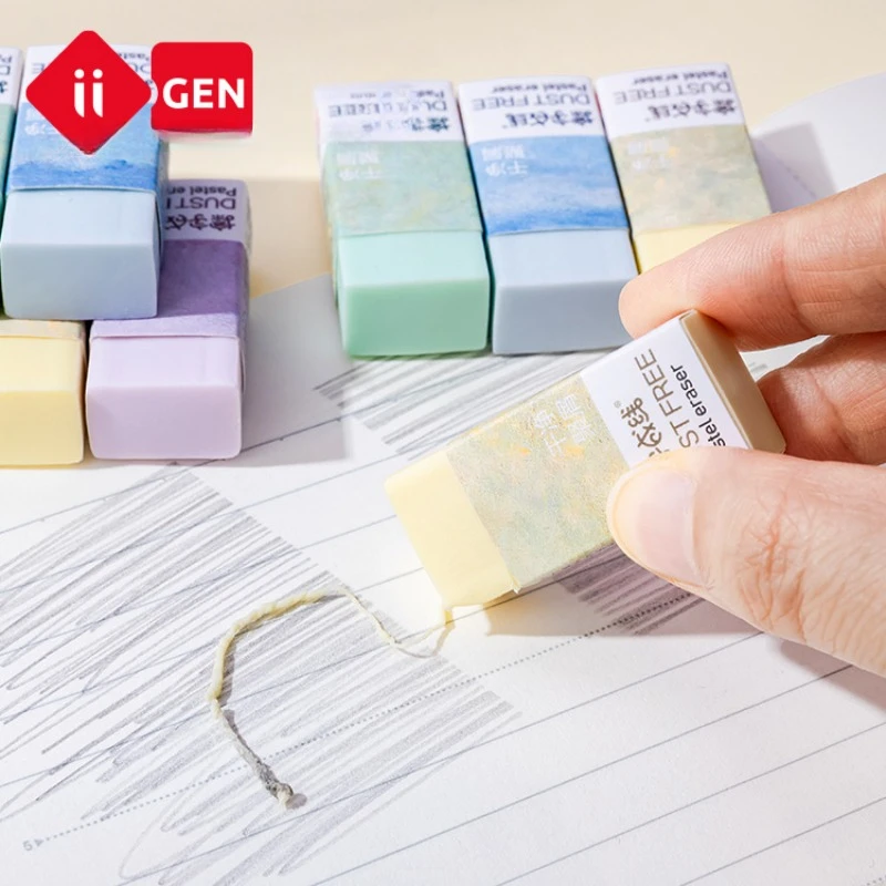12/30 pcs Eraser Stationery Soft Rubber for Kids Morandi color Eraser Pencil Set Office School Exam Correction Art Supplies