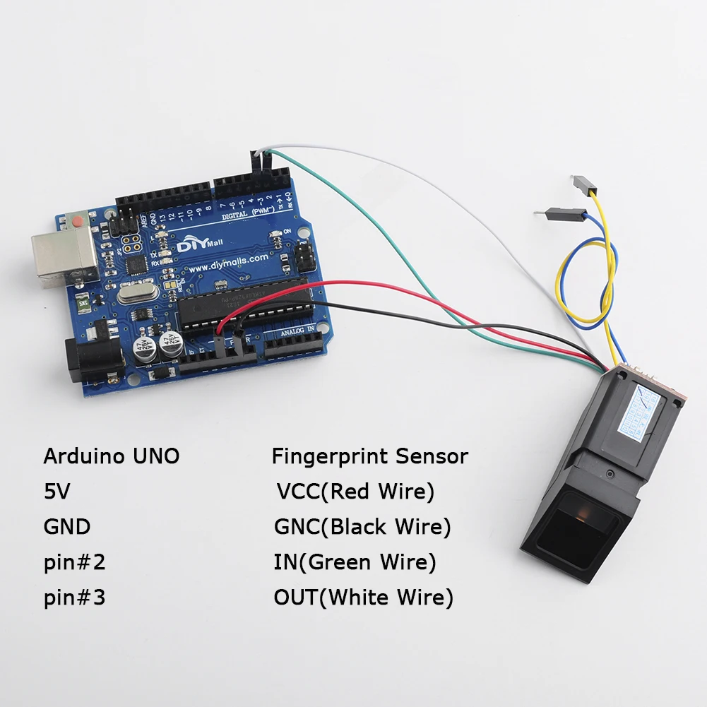 Arduino 51 AVR STM32 용 35PCS AS608 녹색광 광학 지문 판독기 센서 지문 인식 모듈