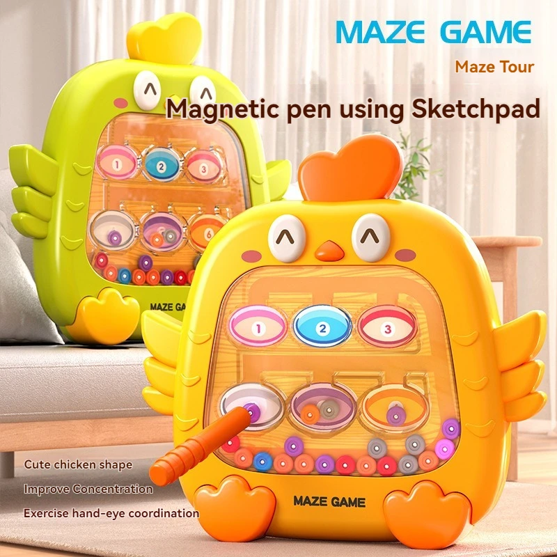 New Montessori Toys Sorting Games Magnetic Color Maze Board Pen Moving Board Games Fine Motor Skills Educational for Kids Gift