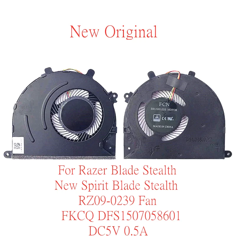 

New Original Laptop CPU Cooling Fan For Razer Blade Stealth New Spirit Blade Stealth RZ09-0239 Fan FKCQ DFS1507058601 DC5V 0.5A