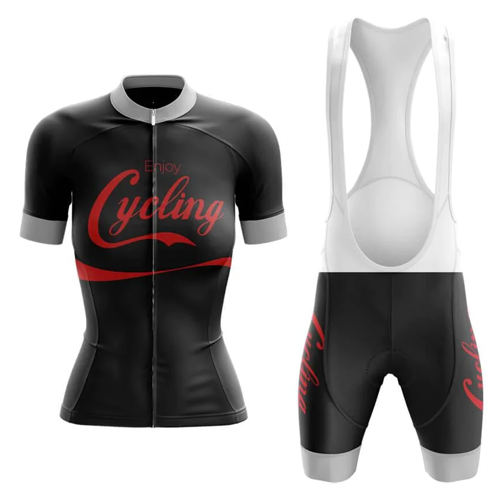 

Women 2023 Enjoy Cycling Cycling Jersey Set Bib Shorts Suit Bicycle Wear MTB Downhill Road Bike Kits Clothing