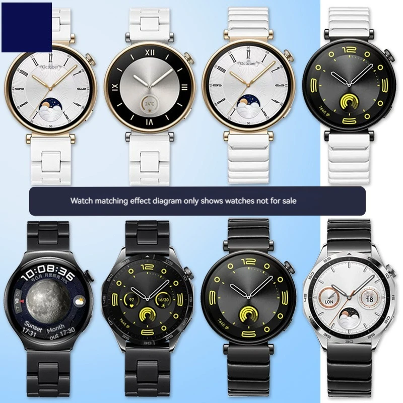 Premium Steel-Ceramic Smartwatch Strap - Adjustable Band