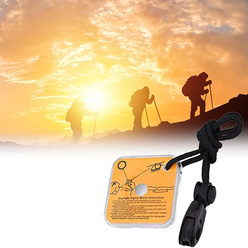 Outdoor Survival Reflective Signal Mirror for Hiking Camping Emergency Practical Daylight Reflective Tool First Aid Supplies 1PC