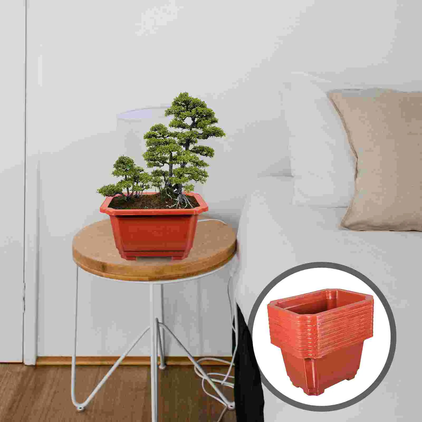

10 Pcs Flowerpot Plastic Bonsai Large Indoor Plant Pots Outdoor Practical Garden Holder Home Office Plants