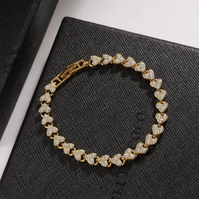 UILZ Luxury Roman Crystal Geometric Chain Bracelets For Women Trendy Goth Full Rhinestone Charm Bangles Wed Jewelry Accessories 2