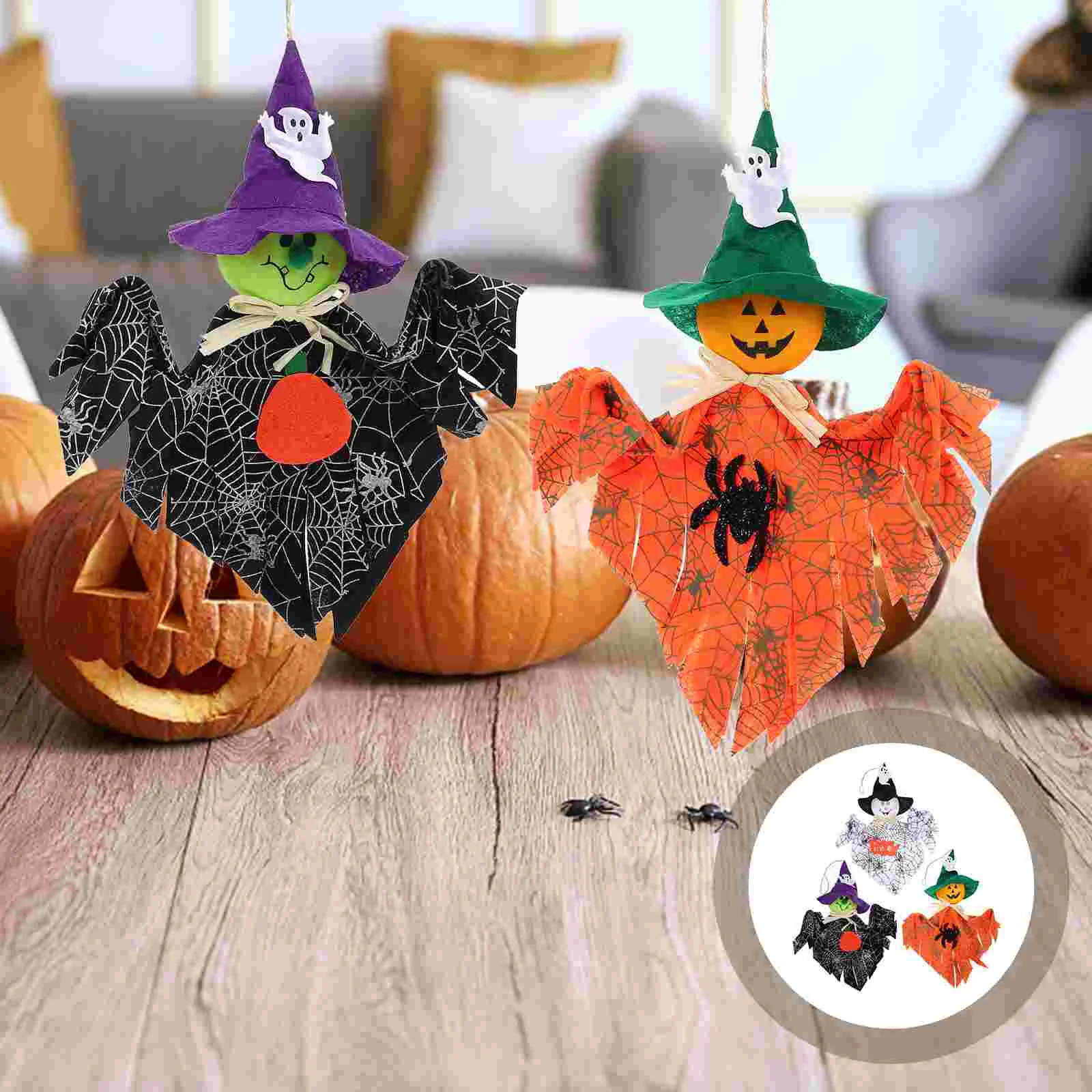 

3 Pcs Pendant Halloween Hanging Dolls Pendants Outdoor Decor Cloth Decorations for Doors Ghost Indoor