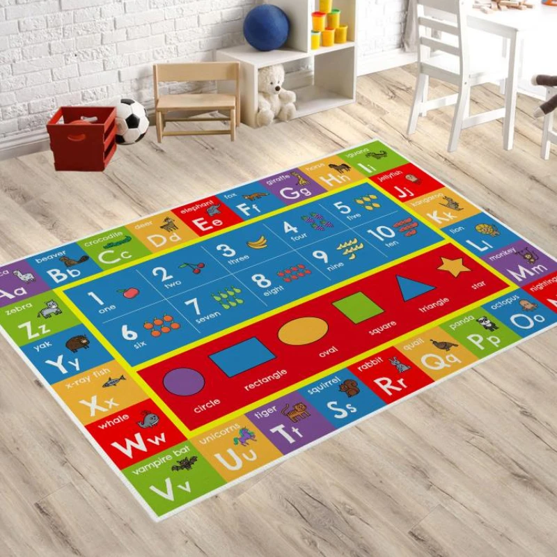 Numeric Letter Children's Educational Large Area Rugs Decor Children's Room Non-slip Crawling Mat Living Room Carpet Alfombra 2