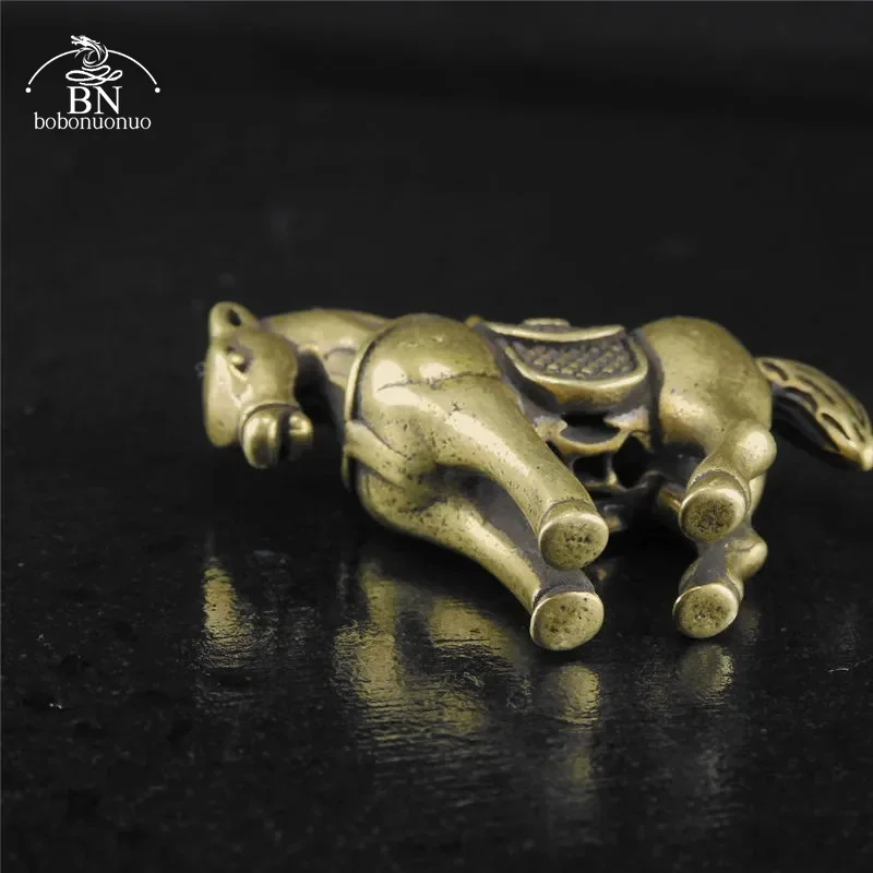 ヴィンテージ真鍮の魔女の馬,小さなデスクトップの装飾,純粋な銅の動物