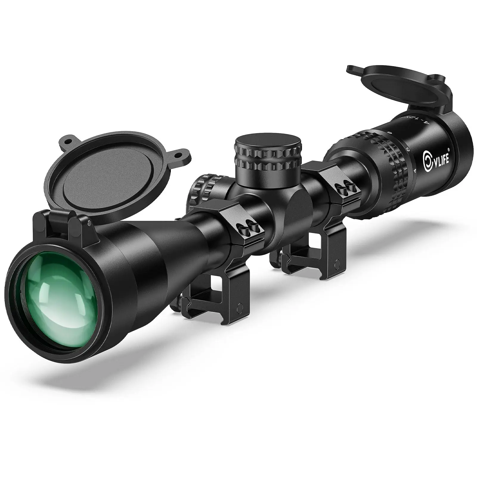 MIDTEN 4-12x40 JackalHowl F02 Rifle Scope 1-inch Tube SFP 20mm Rings Second Focal Plane Long Eye Relief 30 MOA