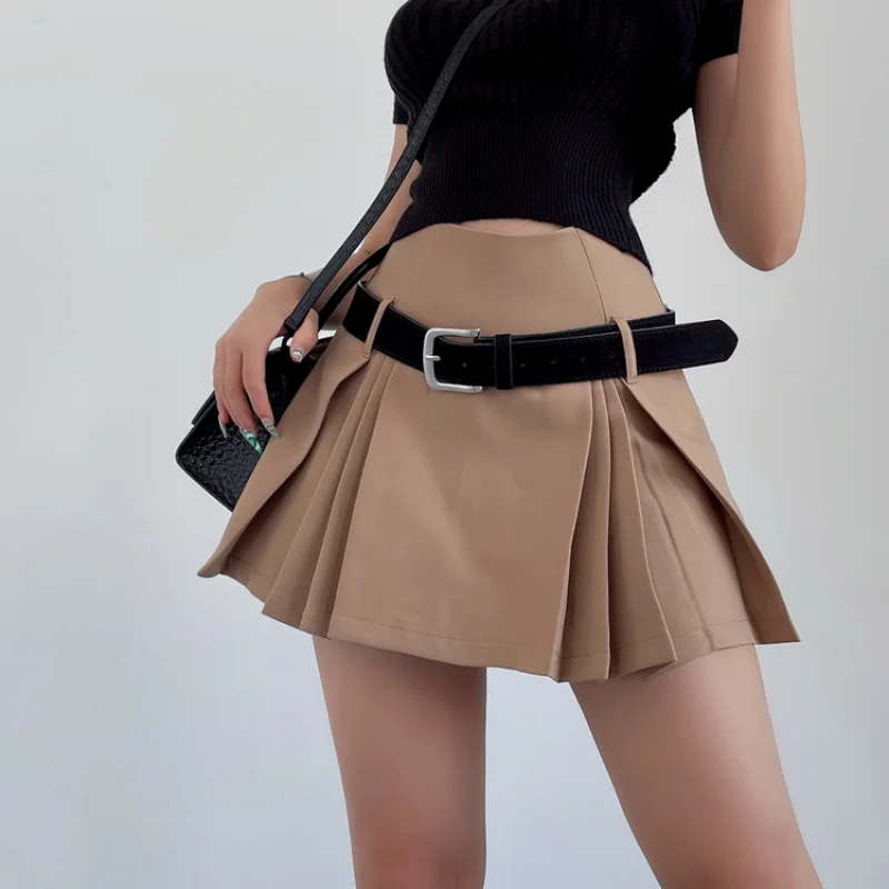 女性用プリーツミニスカート,ハイウエストスカート,ストリート