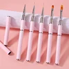 Dual-ended Nail Brush Acrylic Nail Art Brushes Professional Gel Nail Polish Liner Flower Painting Drawing Manicure Tools 2