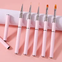 Dual-ended Nail Brush Acrylic Nail Art Brushes Professional Gel Nail Polish Liner Flower Painting Drawing Manicure Tools 2