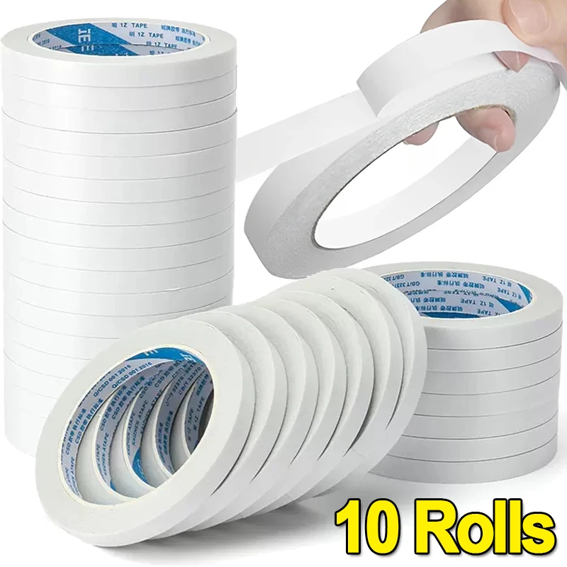 

1/10Rolls Strong Double Sided Tape Self-Adhesive Mounting Tape Fixing Sticky Paper Craft Office School Supplies 8M Tape Strips