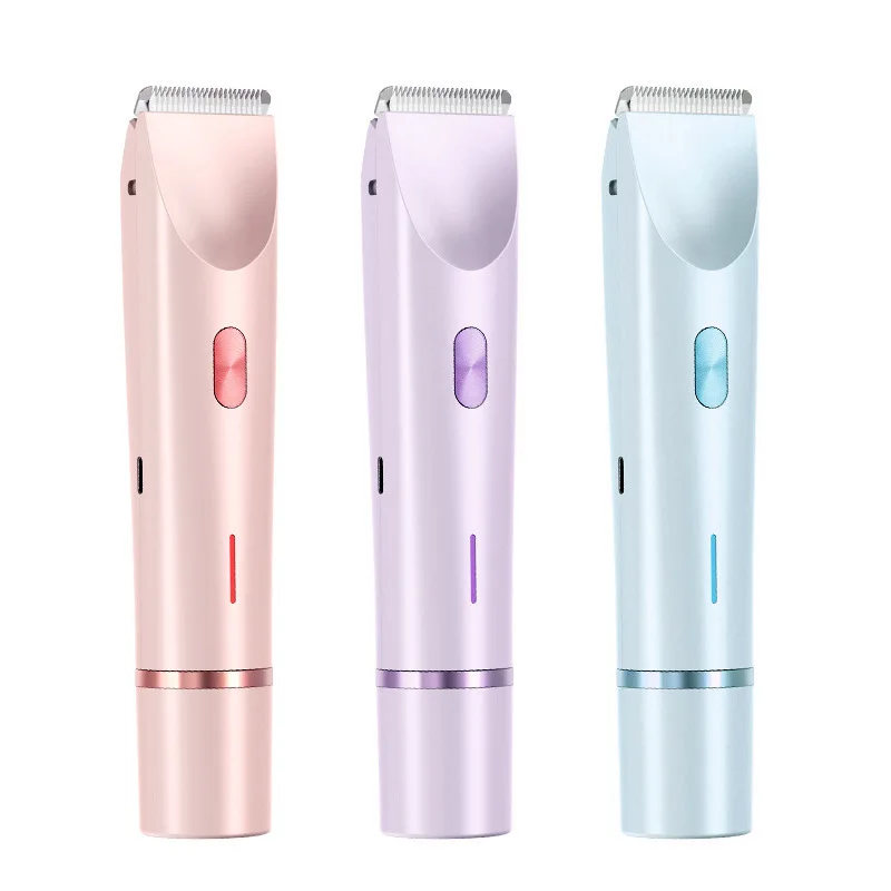 Elektrisch scheerapparaat voor dames, 2-in-1 bikinitrimmer, gezichts- en snorscheerapparaat voor dames, lichaam, oksels, benen, draagbaar, pijnloos_voghion.com