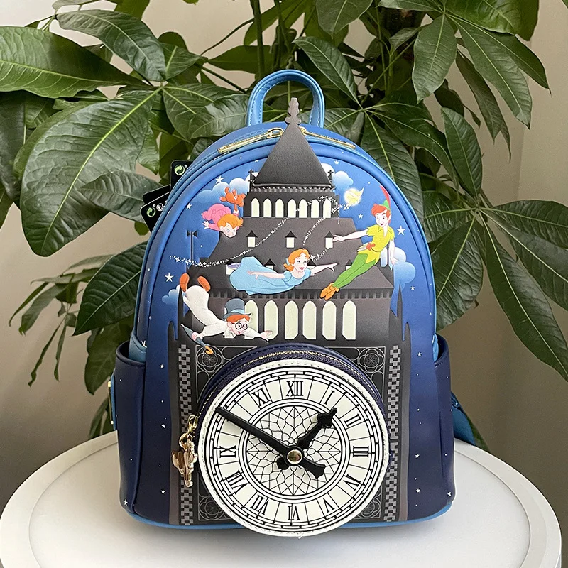 2024 Nuova Serie Disney Loungefly Peter Pan Periferiche Peter Pan Orologio Da Parete Fluorescente Zaino Zaino Per Bambini Borsa Per Studenti