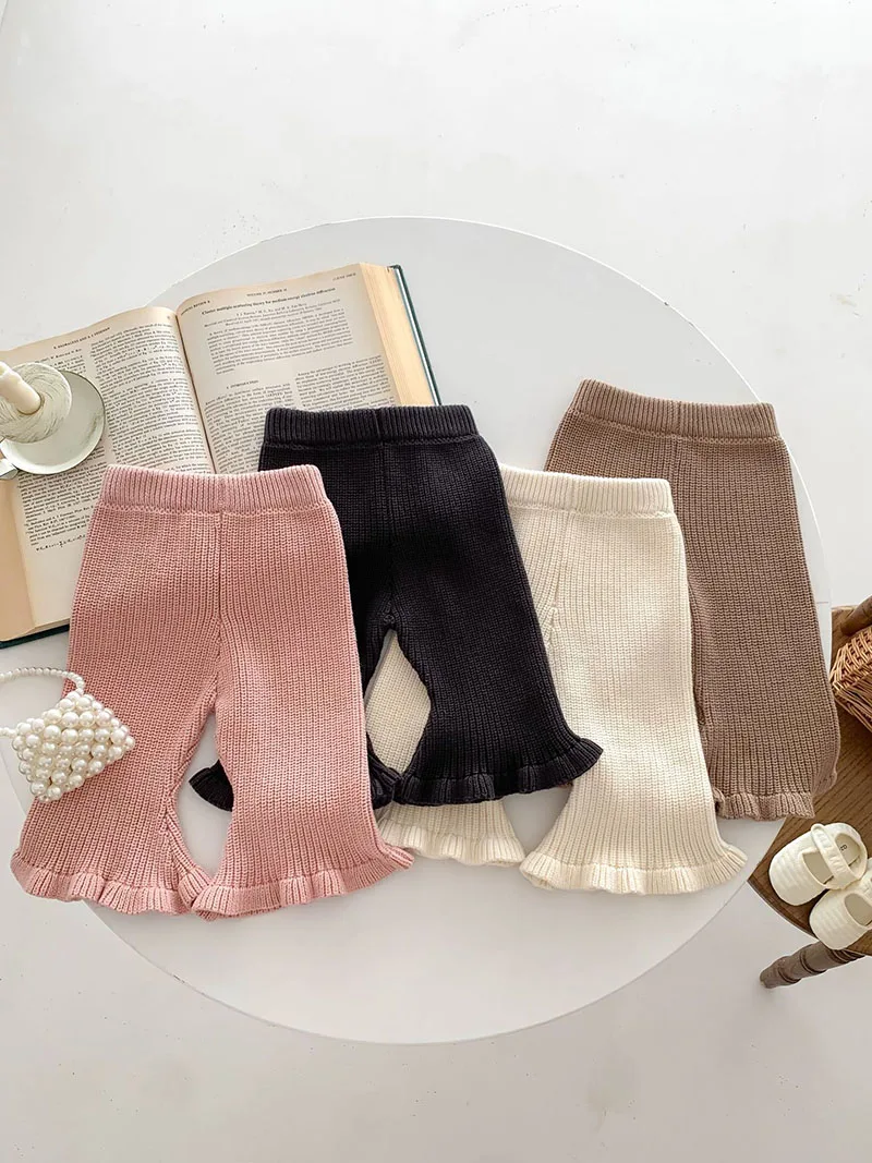 Autumn Baby Girls Flare Knit Trousers