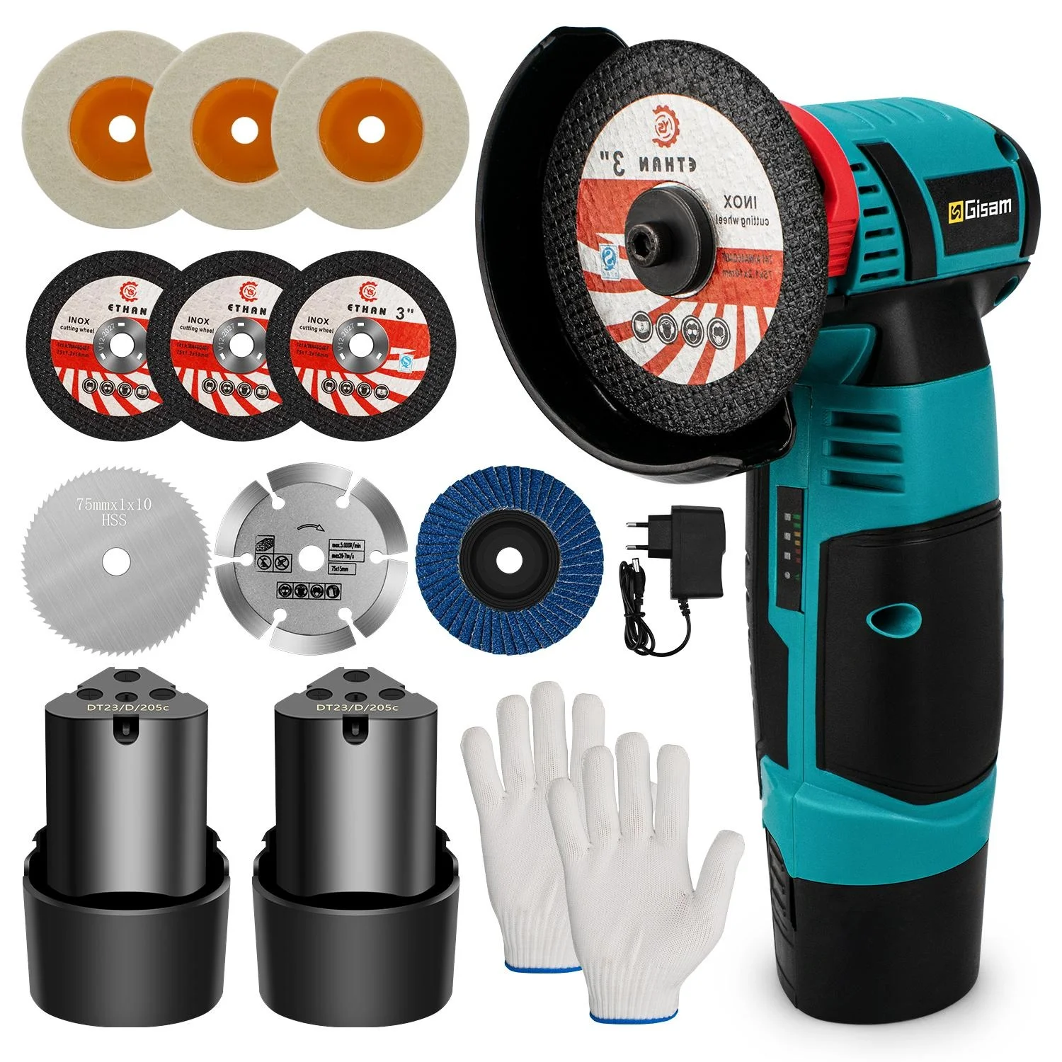 Smerigliatrice Angolare Elettrica Senza Spazzole Da 2000Mah Lucidatrice Senza Fili Smerigliatrice Angolare A Batteria Per Utensili Elettrici Con Disco