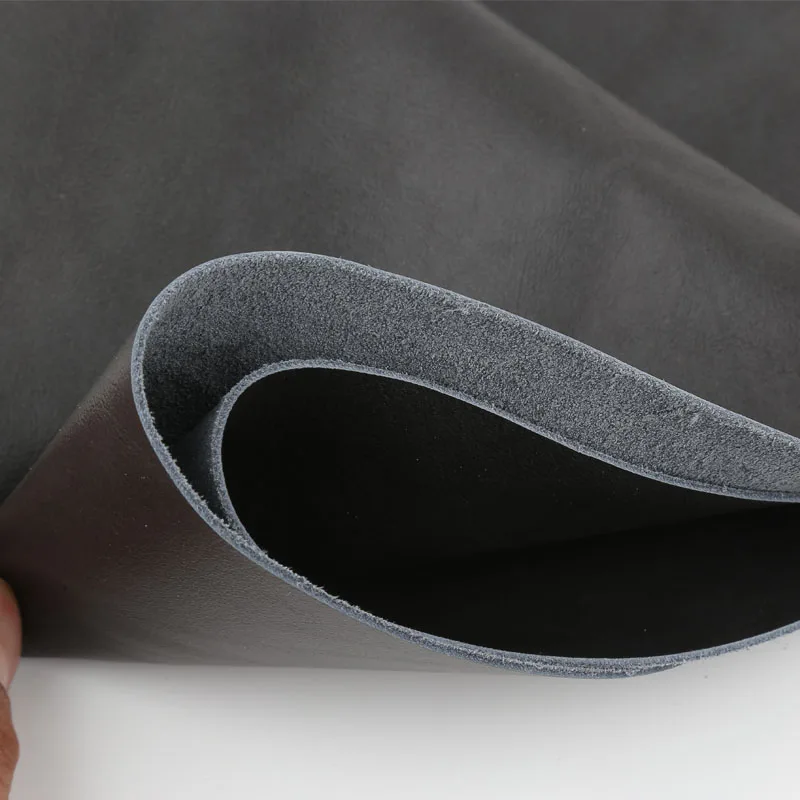 Dark Gray European Soft Oil Wax Cowhide Leather - 1.2mm Thickened Premium Material