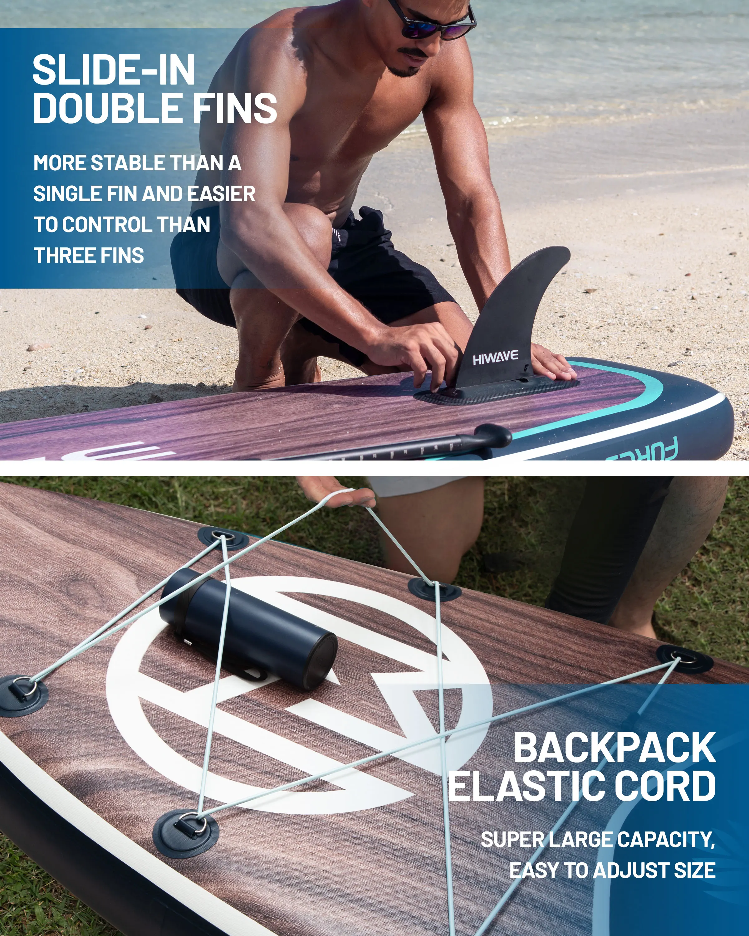 Hiwave空気入り縦型パドル11'*34'*6'Supプレート Amazon | Hiwave Inflatable Stand Up Paddle Board with SUP