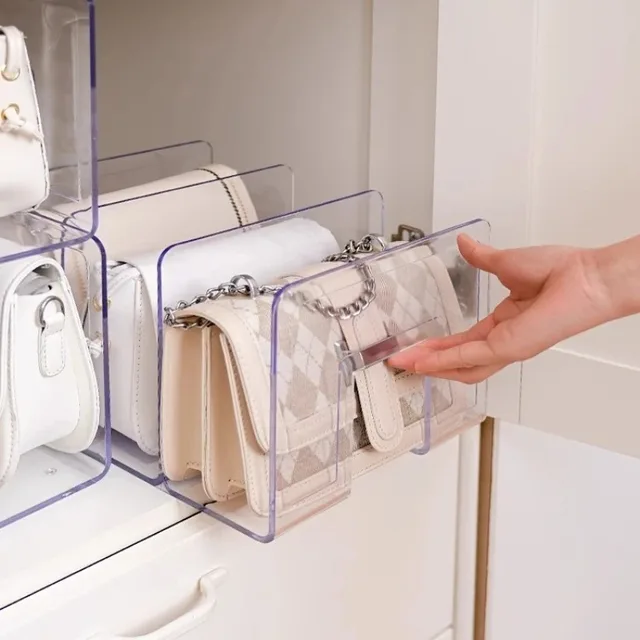 Handtasche Lagerregal Kleiderschrank Trennwand Regal - Luxus Tasche Lagerregal Transparente Geldbörse Handtasche Teiler Regal Taschen Display Racks