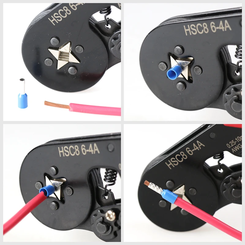 Crimping Pliers Ferrule Sleeves Tubular Terminal Tools HSC8 6-4 6-6 16-6 Wire Crimper Household Electrical Sets 1200